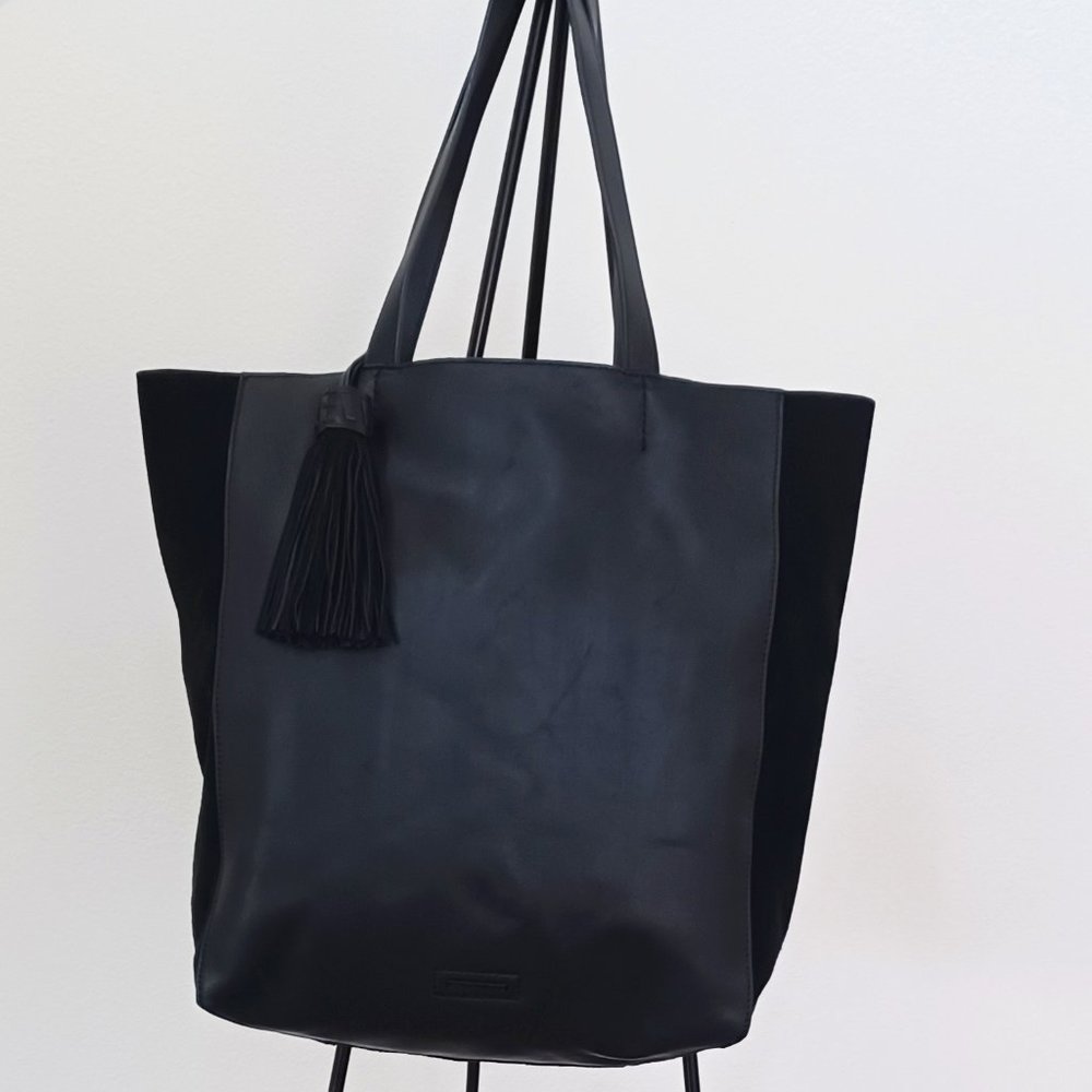 Rebecca Minkoff Black Leather Suede Tote Bag
